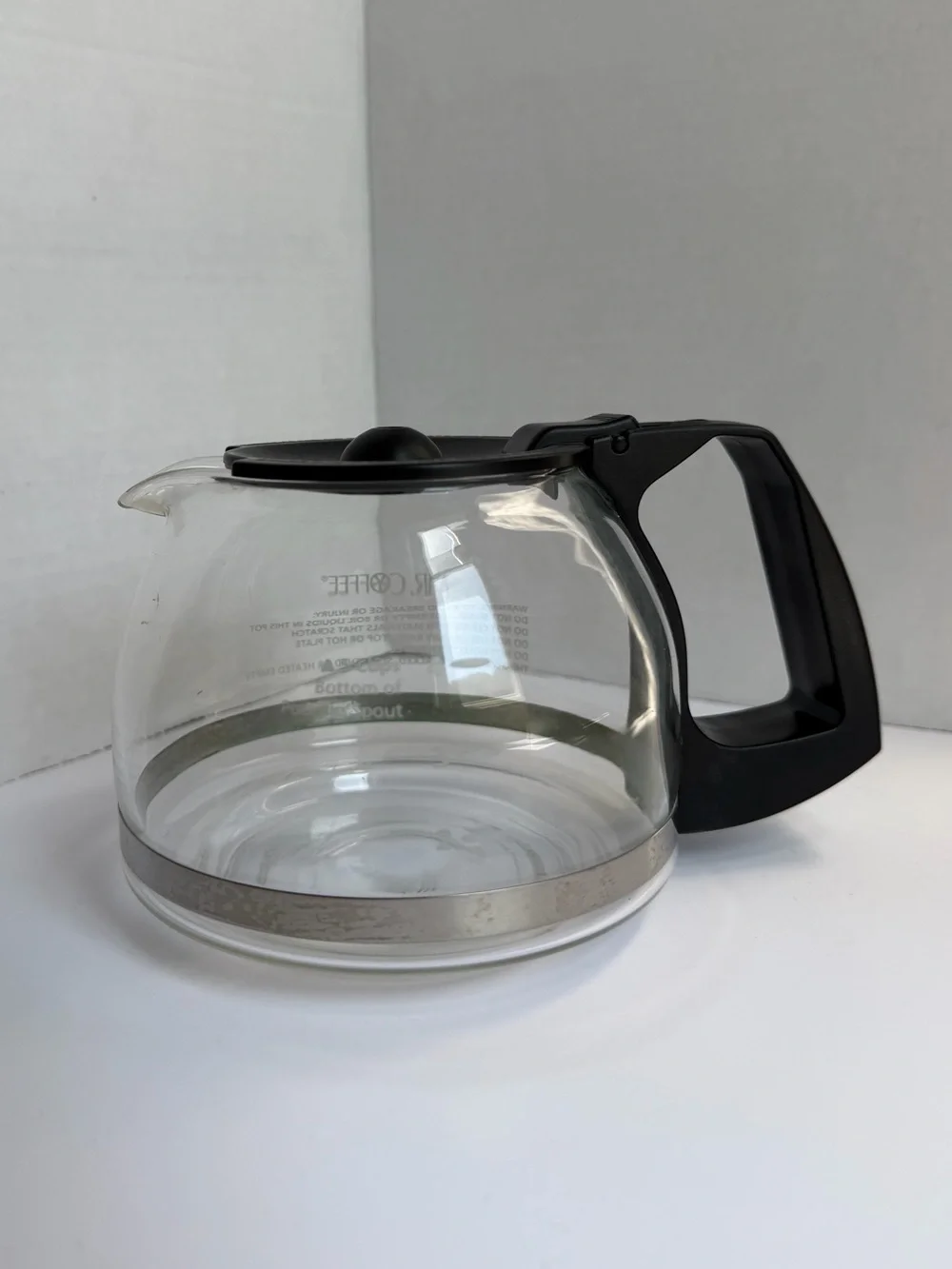 Mr Coffee 4-5 Cup Glass Replacement Carafe Black Handle Coffee Pot Clear